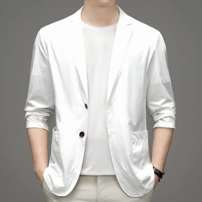 H223Professional Men's Wool Blend Business Suit Jacket - Ideal for Cooler Seasons