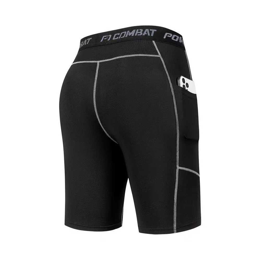 High Performance Mens Compression Shorts With Pocket - Quick Dry Breathable Stretchy Base Layer For Sports GymT250210