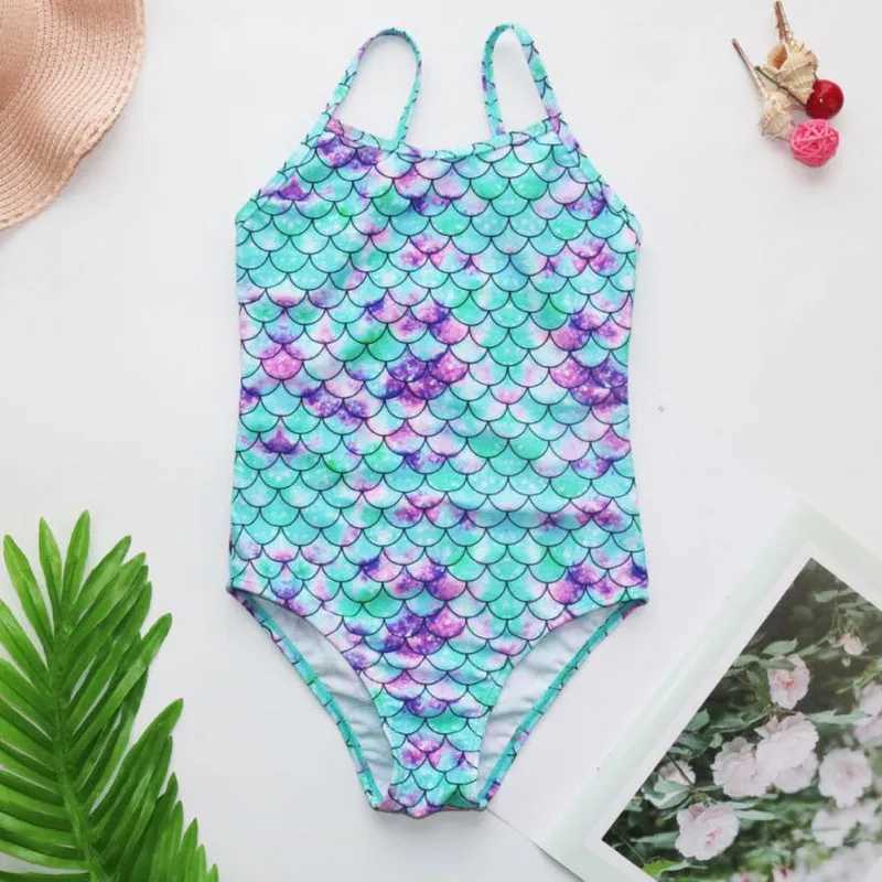 Girls Swimsuit One Piece Swimsuis Summer Fashion Mermaid Swimwear For Girl Children Beachwear Kids Girls Bathing Suits 3-14YXJ250214