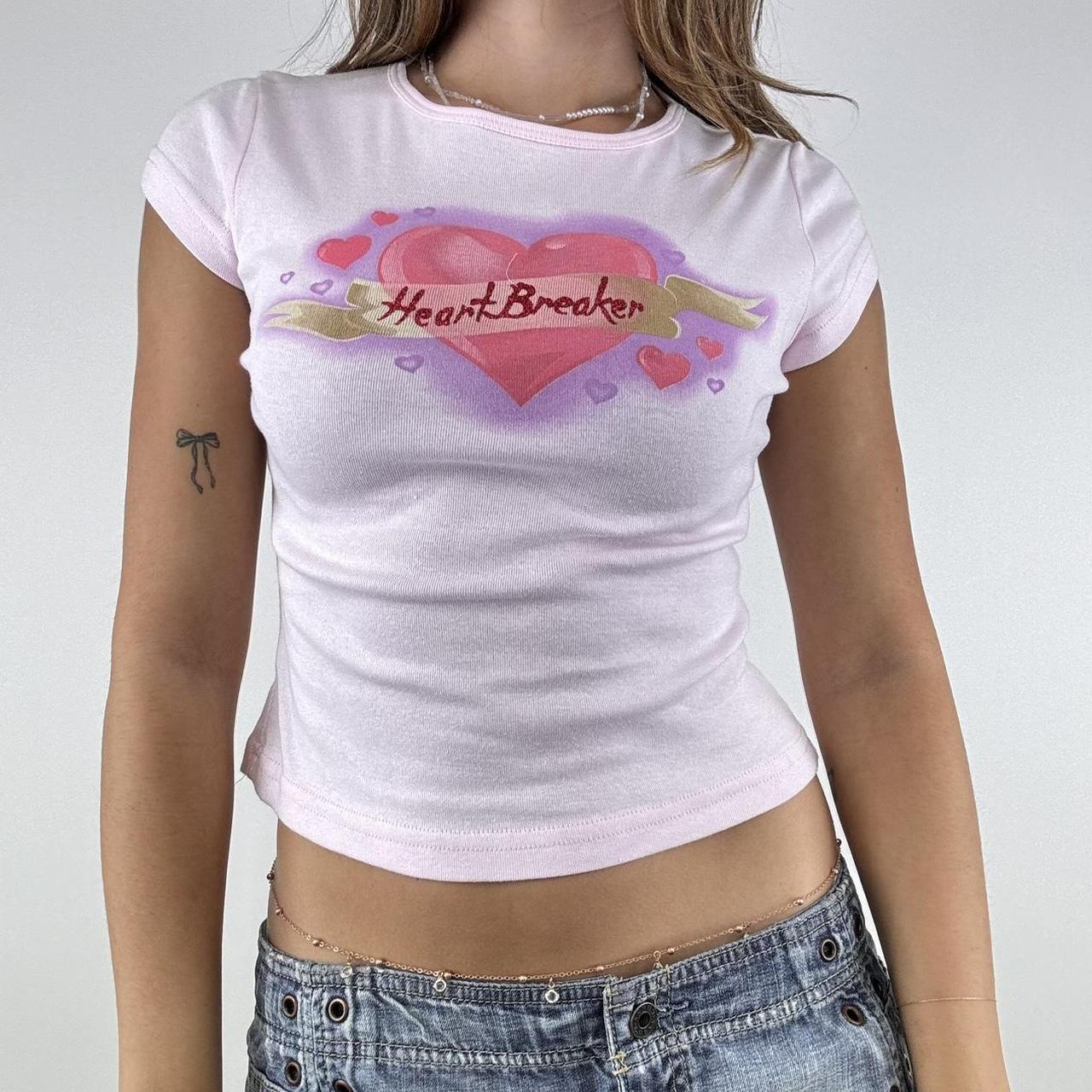 Designer's 2025 Spring/summer New Personalized Love Printed Slim And Sexy Short Sleeve Women's T-shirt