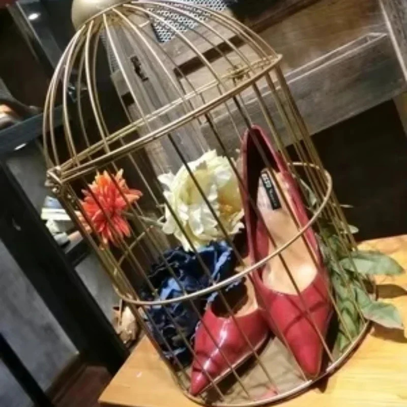 European Retro Iron Flower Stand Bird Cage Balcony Decor Outdoor Decorative Cages for Pet Supplies and House Decoration 250206