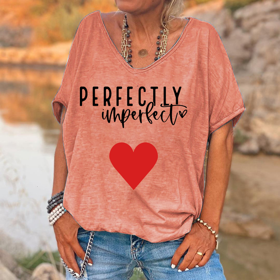 Designer Fashion Trend 2025 Printable T-shirt Summer Style Loose V-neck Pullover Short Sleeved Women Top