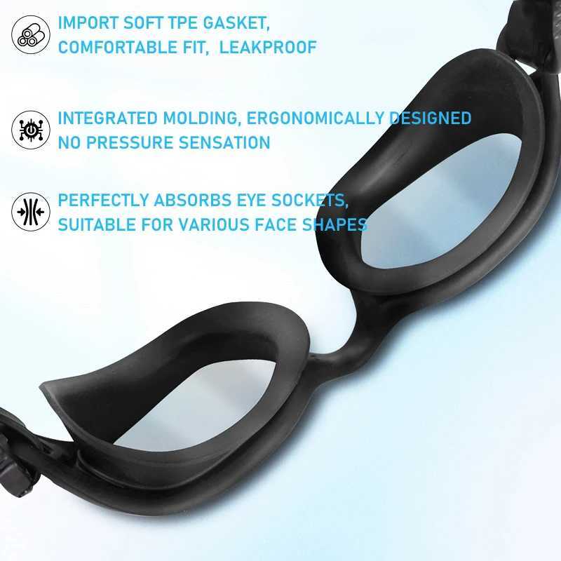 Professional Swimming Goggles Adult Kids Sports Swimming Eyewear Optical Lens HD Waterproof Anti Fog Big Frame Pool Glasses Z250215
