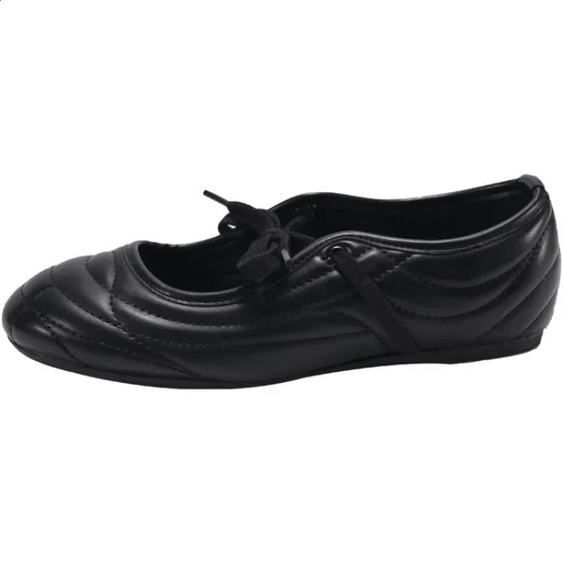 Womens Fashion Casual Single Shoes Spring Shallow Fashion Leather Mary Jane Shoes Ladies Comfortable Versatile Flat Shoe 250214