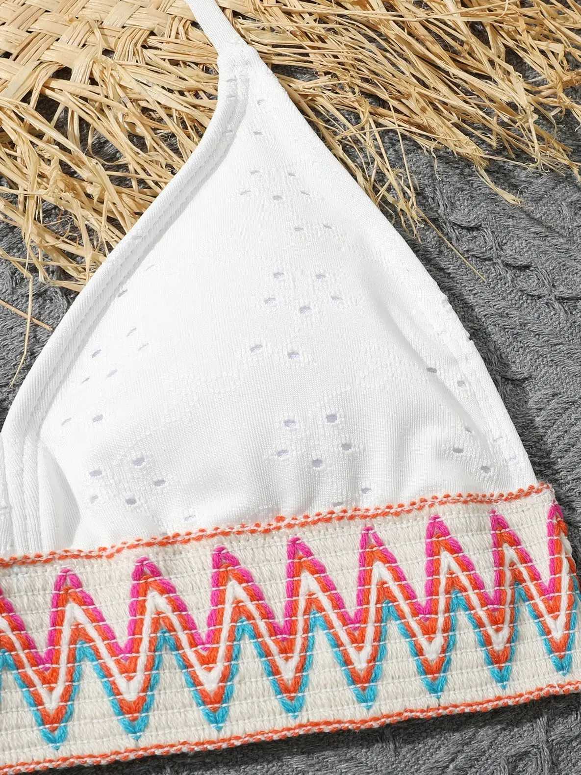 3 Pieces White Halter Bikini 2023 Girls Swimsuit Beach Skirt Kids Swimwear Female Bathers Bathing Swimming Swim Suit BeachwearXJ250214