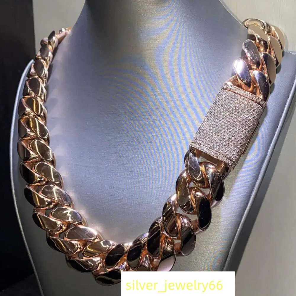 Top Quality Iced Out Cuban Link Chain Moissanite Diamond Cuban Link Chain Hip Hop Miami Cuban Chain 10k Gold Lab Grown Diamonds