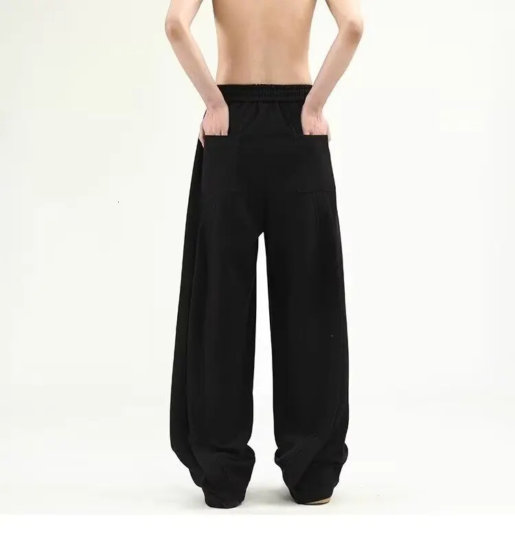 Korean Wide-leg Sweatpants Man Loose Casual Solid Color Male Pants Streetwear Clothes Spring Autumn Fashion sweatpants men 250214
