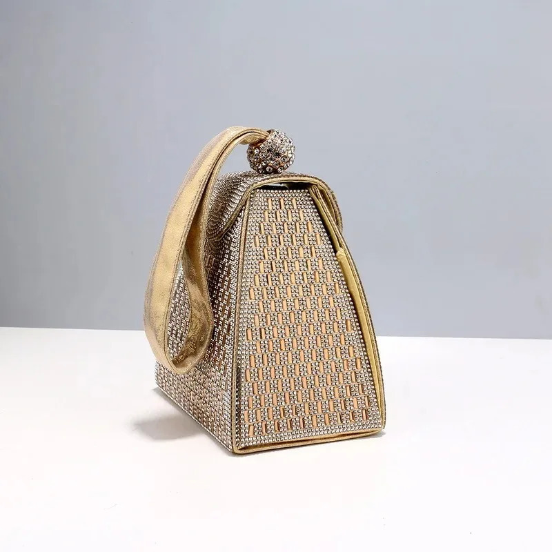 Rhinestones Womens Evening Bag High Quality Pyramid Shaped Fashionable Singularity Party Clutch Wallet Free Delivery 250211