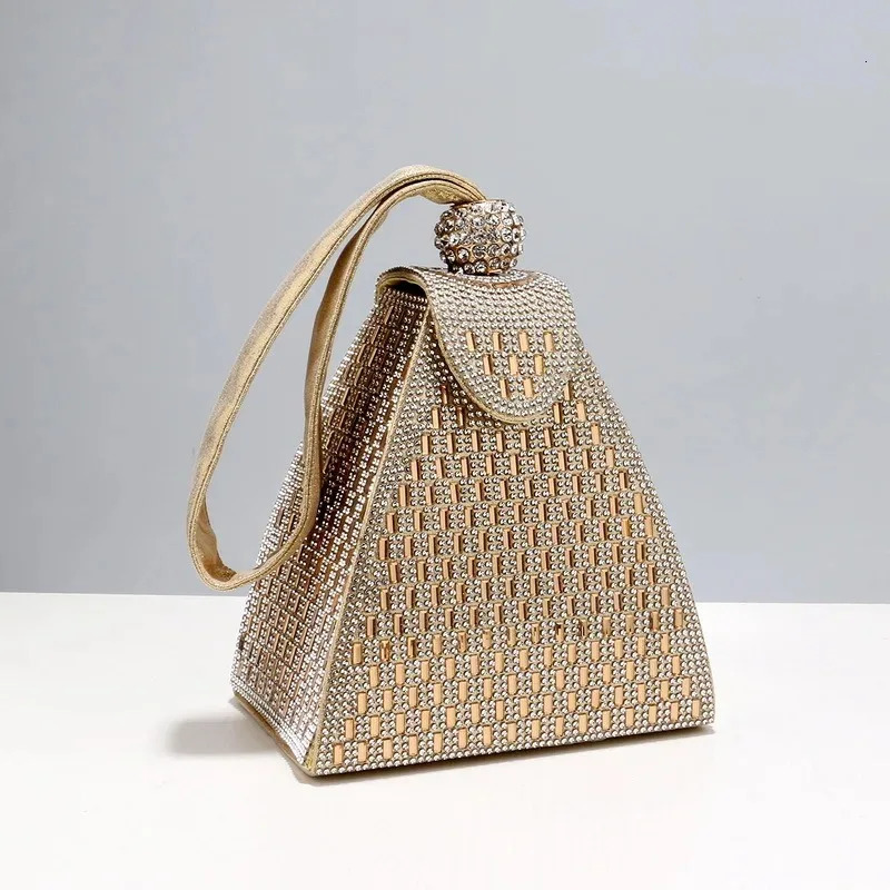 Rhinestones Womens Evening Bag High Quality Pyramid Shaped Fashionable Singularity Party Clutch Wallet Free Delivery 250211