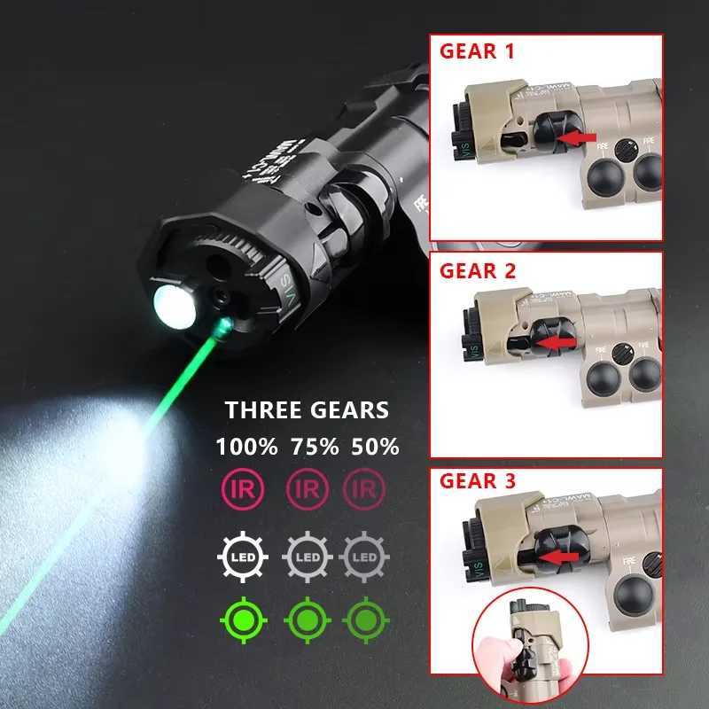 Tactical MAWL-C1 Red Blue Green Dot Laser IR MAWL D Airsoft Weapon Light SF M300A M600C High Power Hunting Flashlight Accessories W250214