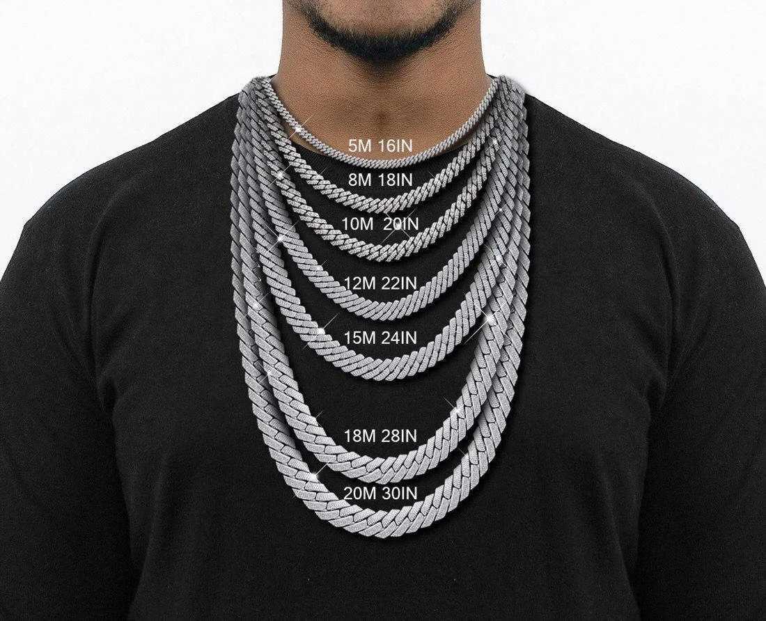 Sale 22mm Bust Down Iced Out Miami Cuban Link Chain Moissanite Vvs Diamond Miami Cuban Chain