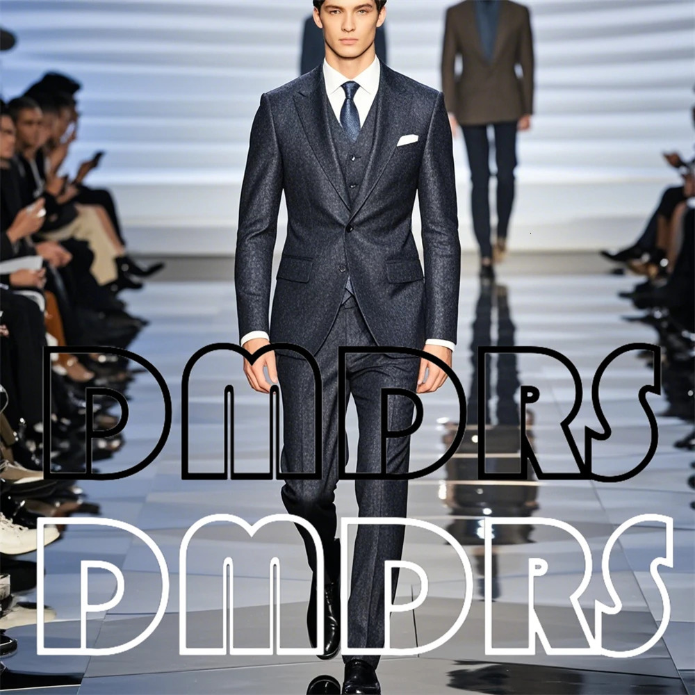 Pos Pearls Suit Set for Men Party Tuxedo Set 3-Pieces Blazer Vest Pants Crystals Mens Suits High Quality 250214