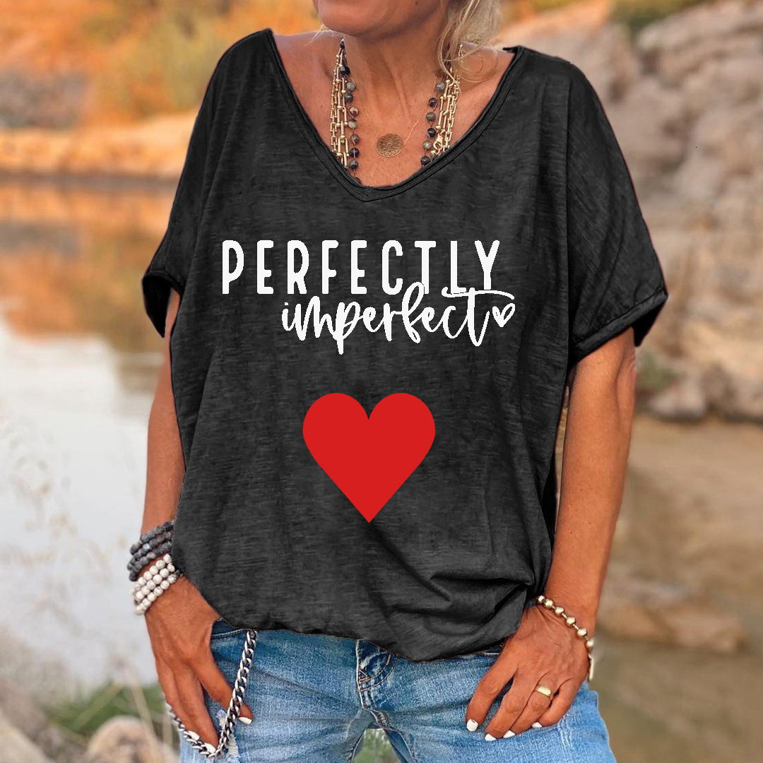 Designer Fashion Trend 2025 Printable T-shirt Summer Style Loose V-neck Pullover Short Sleeved Women Top