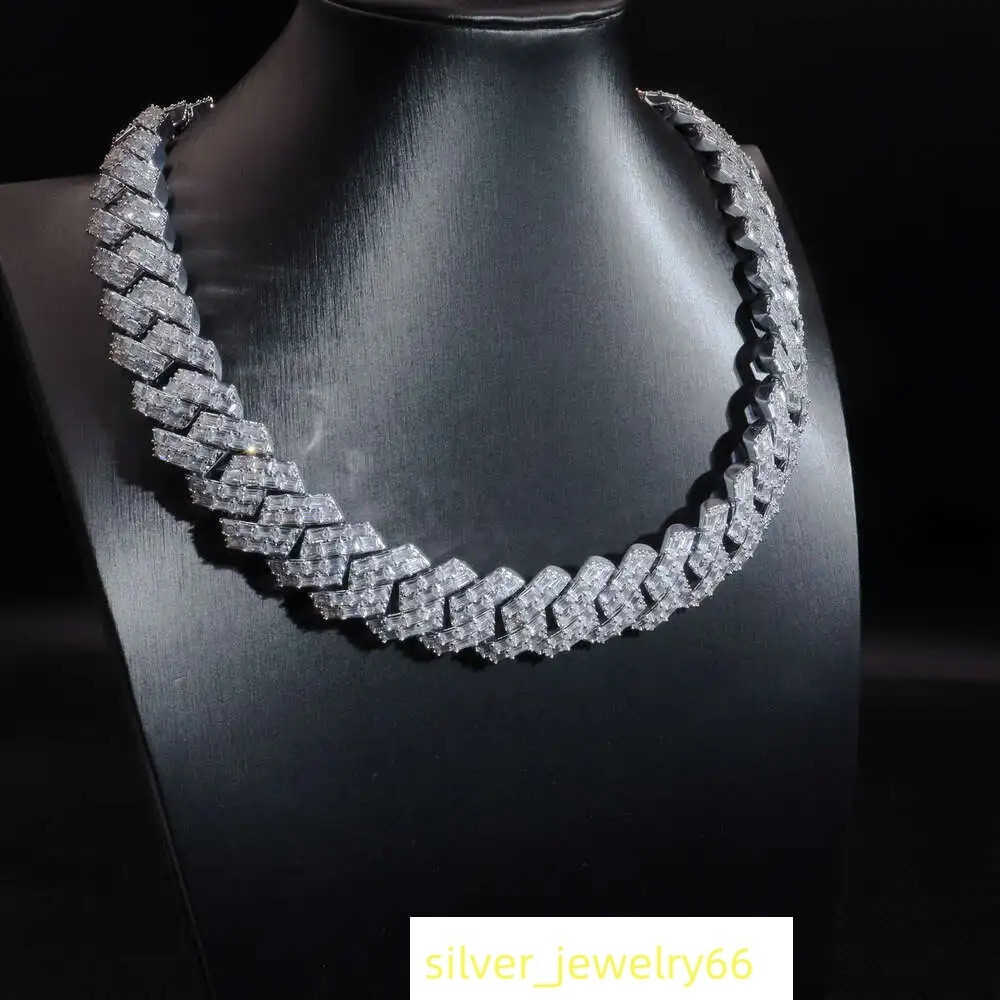 20mm Sell Hiphop Fine Jewelry Necklaces 925 Sterling Silver Necklace Moissanite Europe and the United States Popular