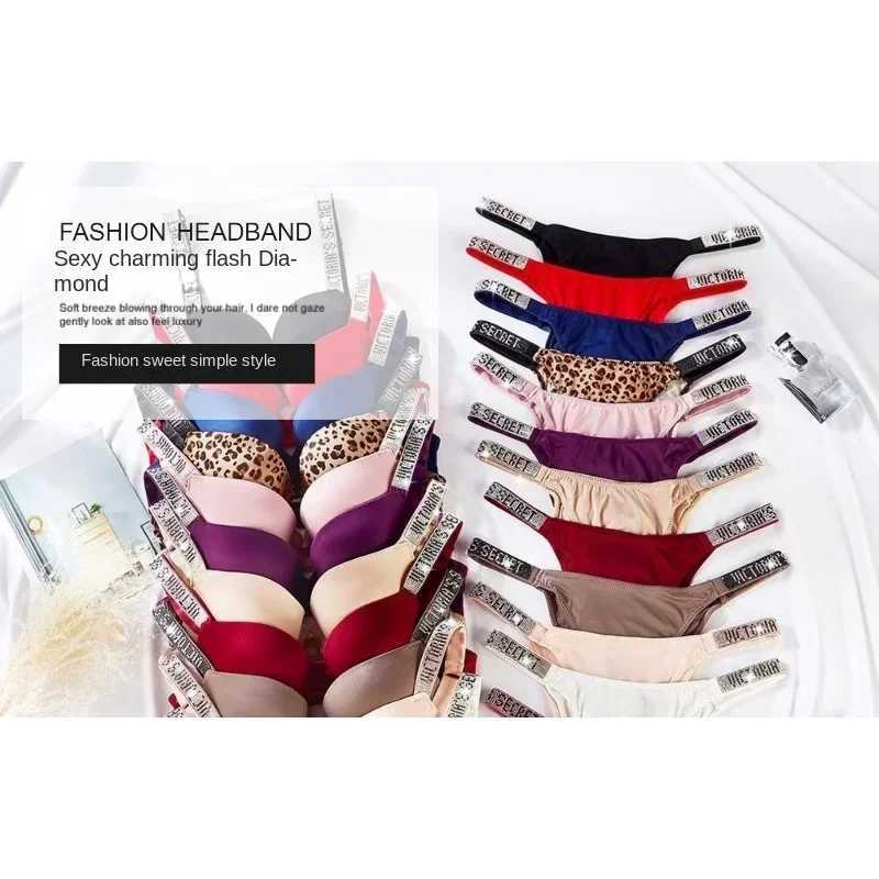 Bras Sets Womens Sexy Lingerie Set Bras Panties Luxury Seamless Push Up Underwear Set with Rhinestones Y2502156L49