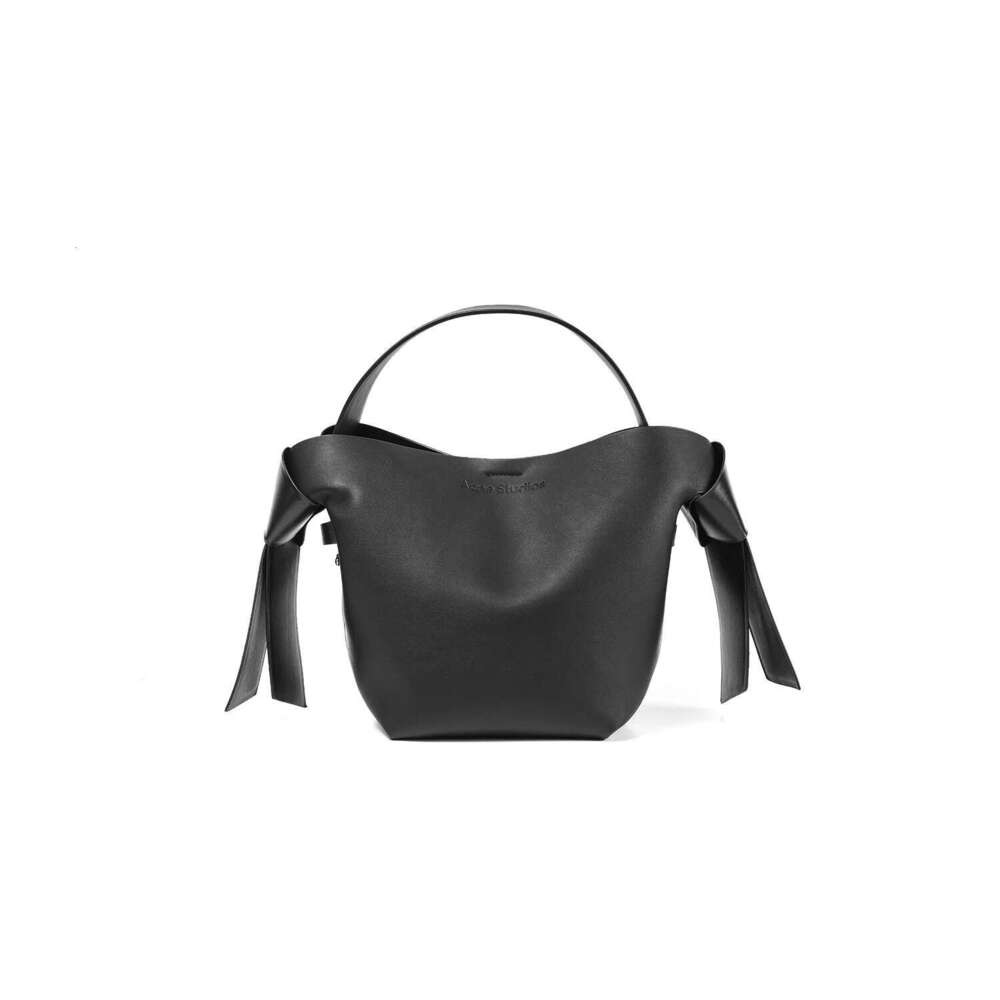 SEMALAYA New Fashion Niche Design Women's Leather Simple Bow Shoulder Crossbody Tote Bucket Bag