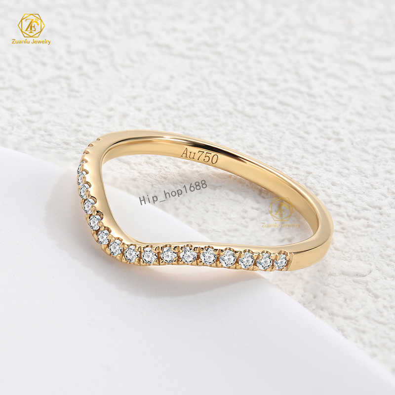 18K Yellow Gold 1.3mm FG VS Round Natural Diamond Half Band Eternity Ring for Fashion Engagement Daily Wear