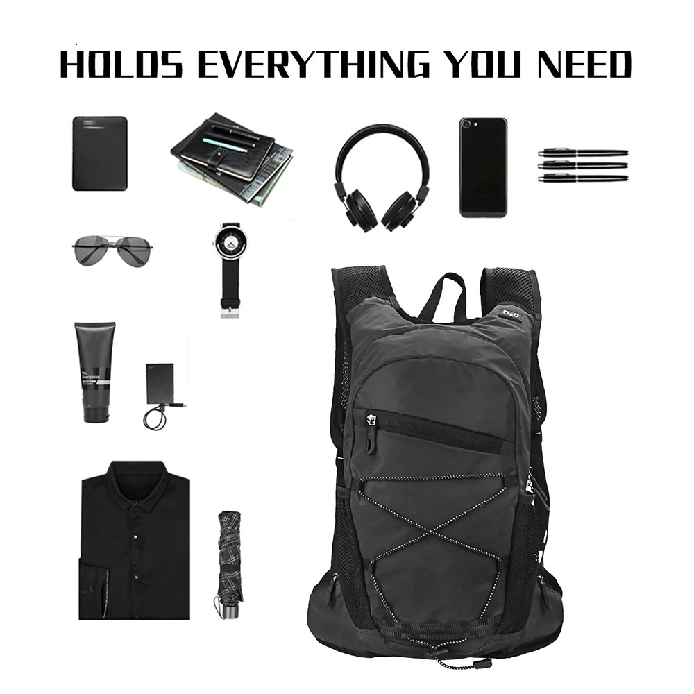 8L High Visibility Reflective Cycling Hydration Backpack Outdoor Sports Running Hiking Backpack Travel Daypack Shoulder Bag 250214