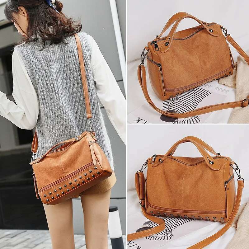 Large Capacity Women Handbags Retro Ladies Shoulder Leather Side Bags Fashion Female Travel Bag