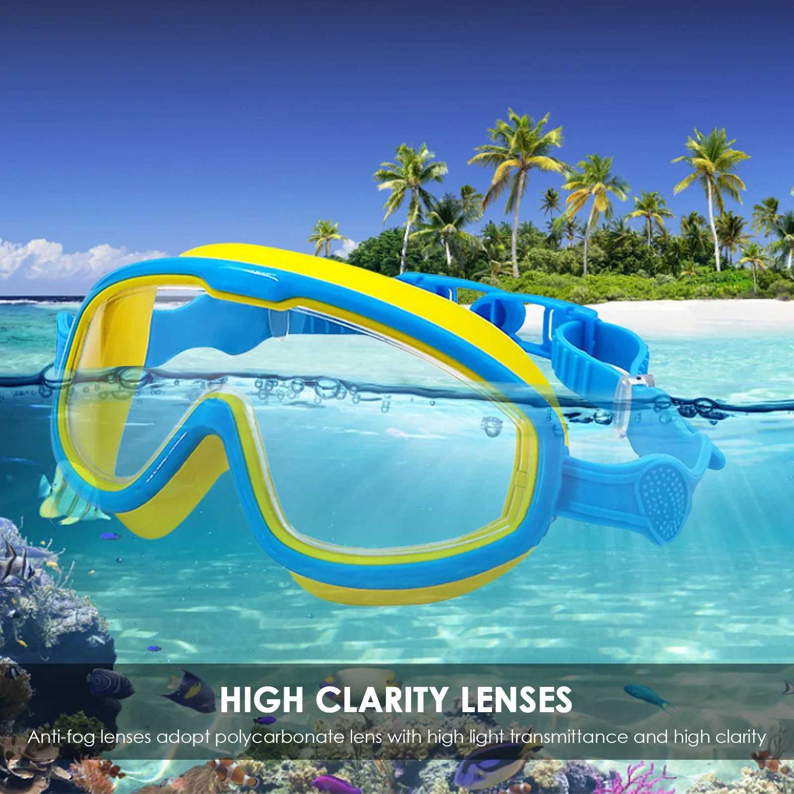 Big Frame Kids Swim Goggles Anti Fog Wide View Swimming Gear for Boys Girls Children glasses for swimming pool Z250215