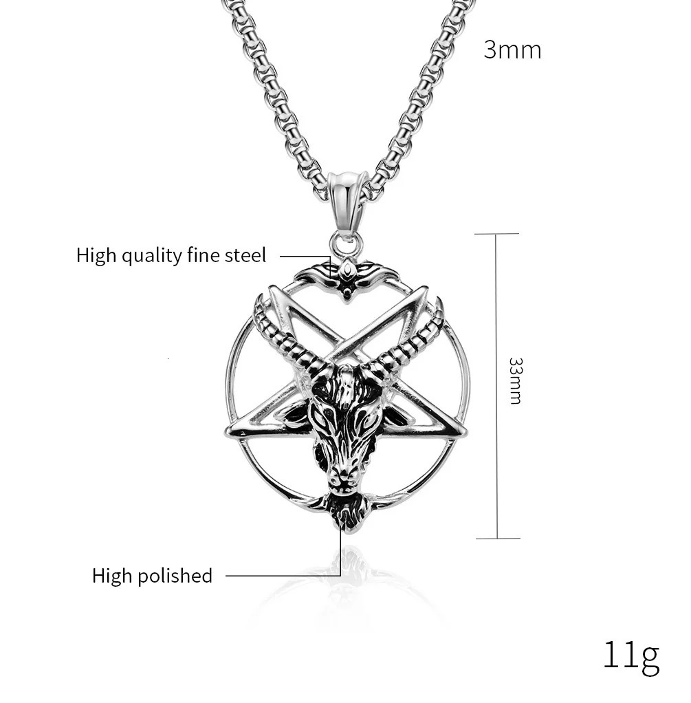 DARHSEN Men Stainless Steel Statement Pendant Necklace Baphomet Goat Satanic Satan Demon Devil Fashion Jewelry 250214