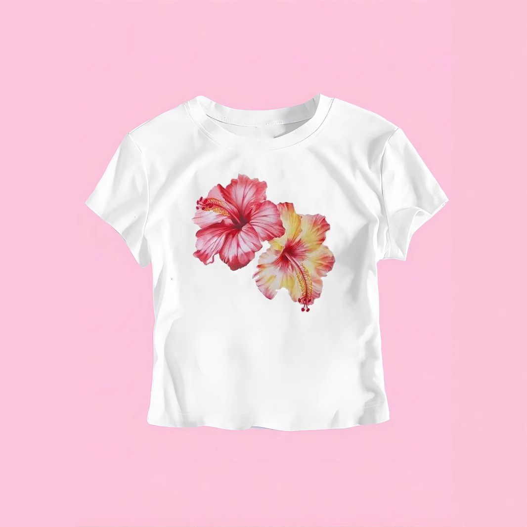 Designer 2025 New Personalized Street Fashion Printed T-shirt With Shoulder And Short Sleeved Slim Fit Top