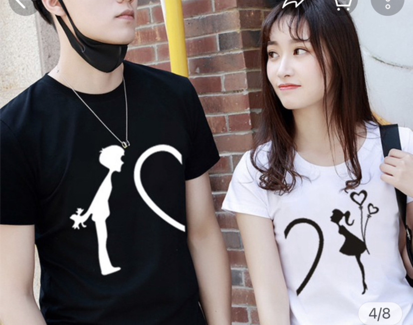 Designer Free Shipping 2025 Valentine Day T-shirt Short Sleeved Multifunctional Couple Round Neck Cute Printed Women Clothing
