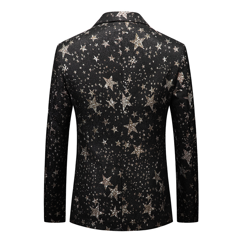 P211Elegant Men's Printed Slim Cut Suit - Versatile Business & Leisure Outfit