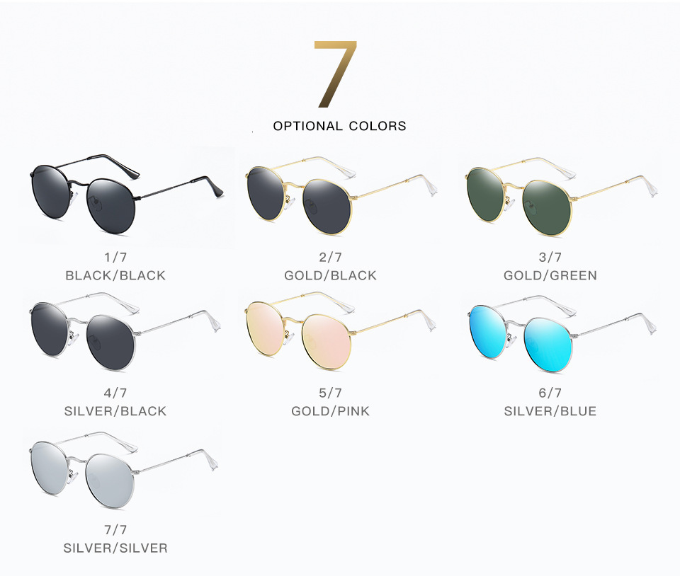 New Fashion Colorful Polarized Trendy Round Frame Metal designer sunglasses for women