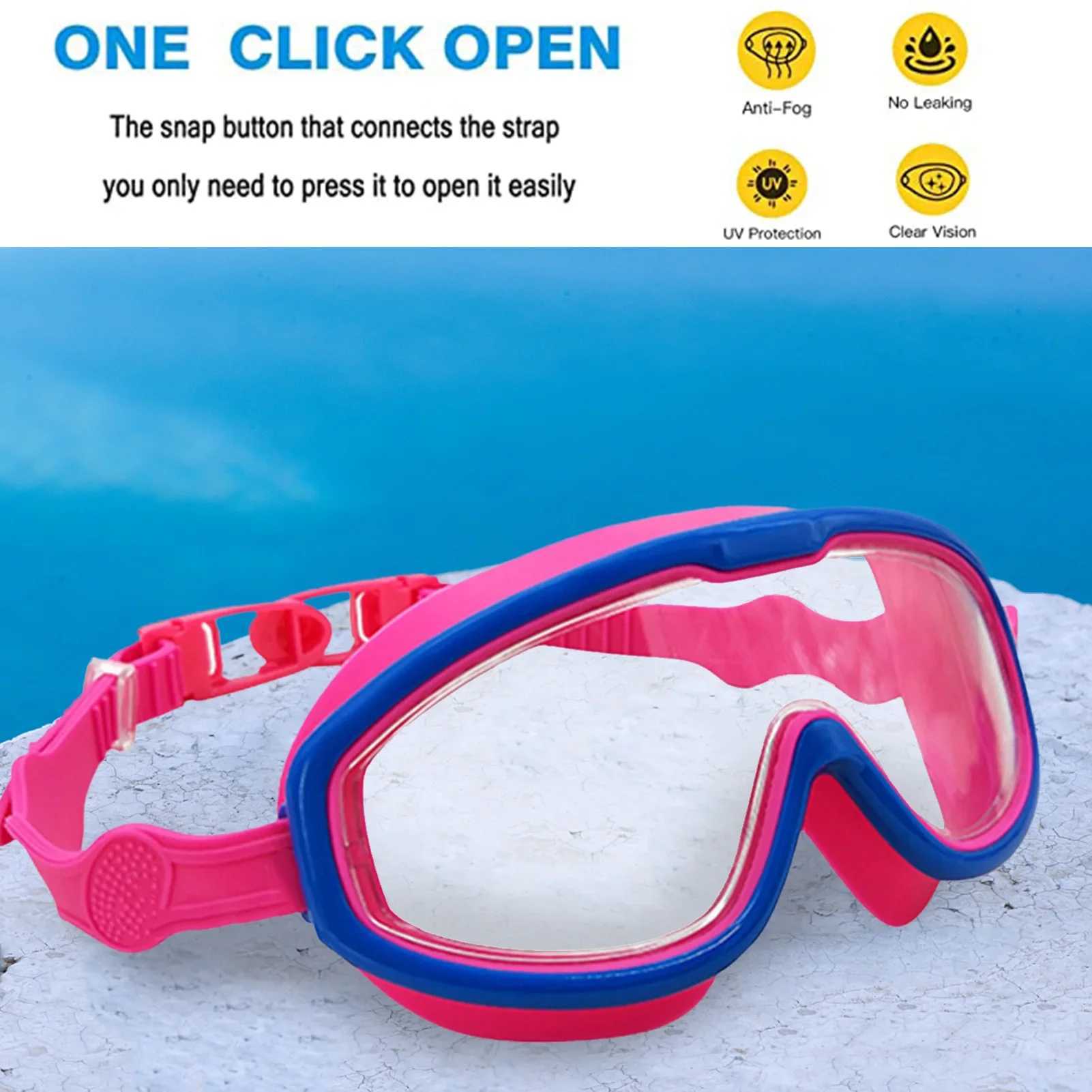 Big Frame Kids Swim Goggles Anti Fog Wide View Swimming Gear for Boys Girls Children glasses for swimming pool Z250215
