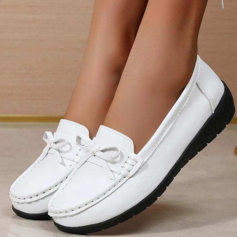 Wedge Fashion Women Flats Genuine Leather Soft Shoes Women Slip On Women Casual Shoes Moccasins Tenis Feminino Plus Size 250214