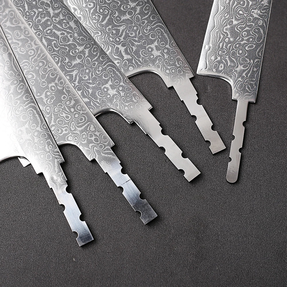 TURWHO Japanese Hand Forged Chef Knives DIY Blank Blade AUS10 Damascus Steel Kitchen Knife Making Handmade NO Handle 250212