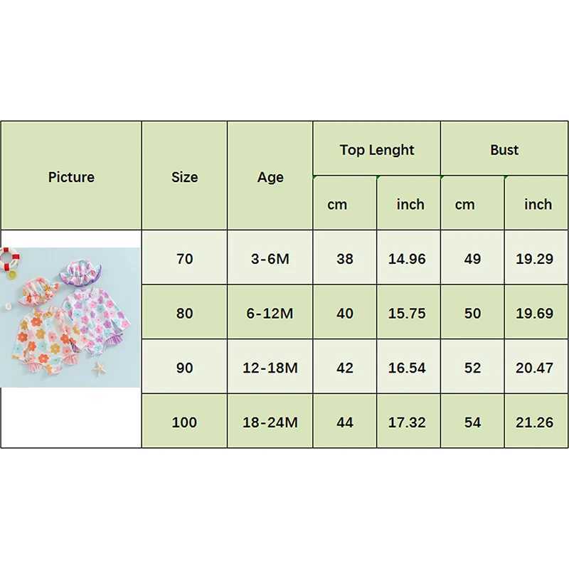 Baby Girl Rash Guard Swimsuits Summer Floral Print Zipper Swimwear and Sun Hat 2 Pieces Set for Toddler Bathing Suits BeachwearXJ250214