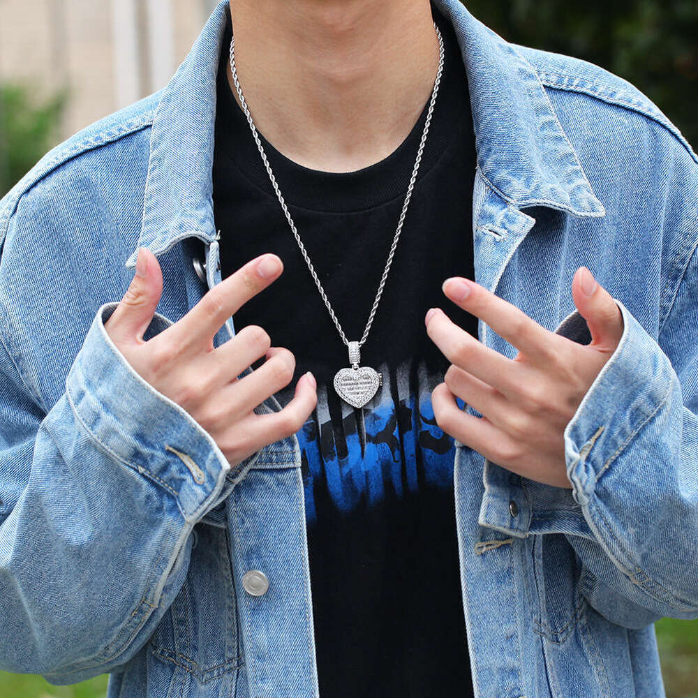 Hip Hop Jewelry Fashion Trend Flip Love Photo Style Couple Pendant