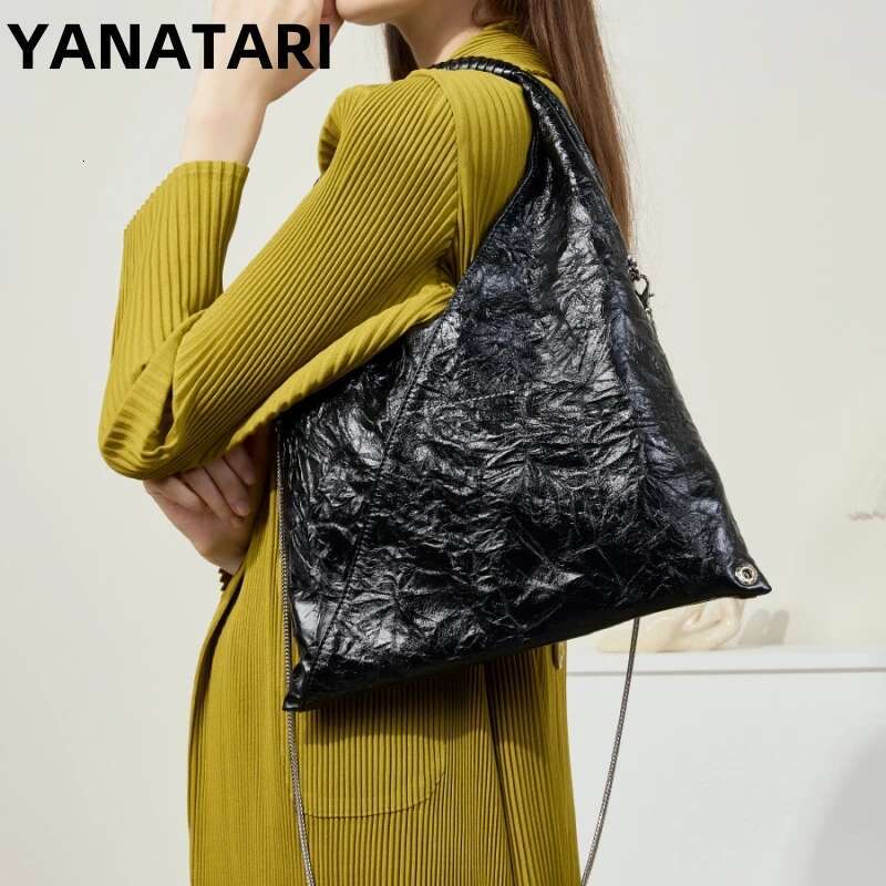 YANATARI Underarm Cowhide Genuine Leather Soft Leather Large Capacity Minimalist Crossbody Bag High Quality 2025