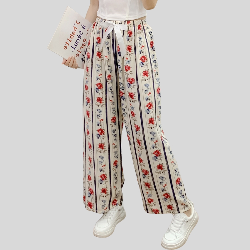 New cotton and silk pajama pants for women's summer new large-size loose trousers, pregnant women can wear human cotton thin trousers