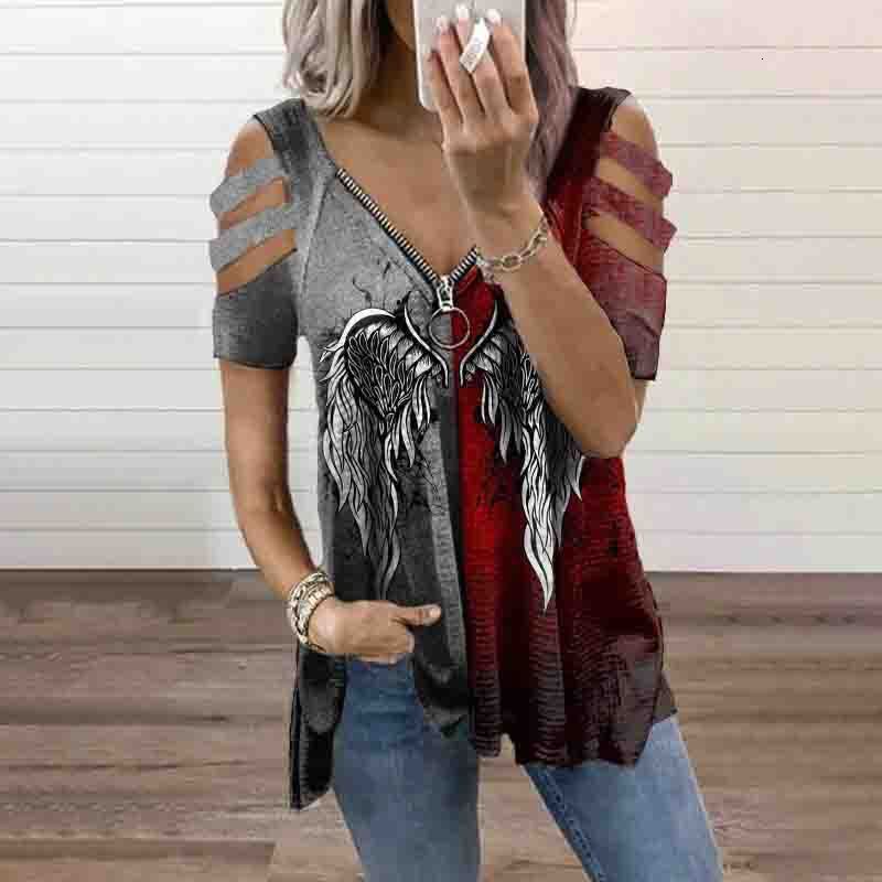 Designer Fashion Trend 2025 Summer New Women Hollow Printed Casual Fashion T-shirt