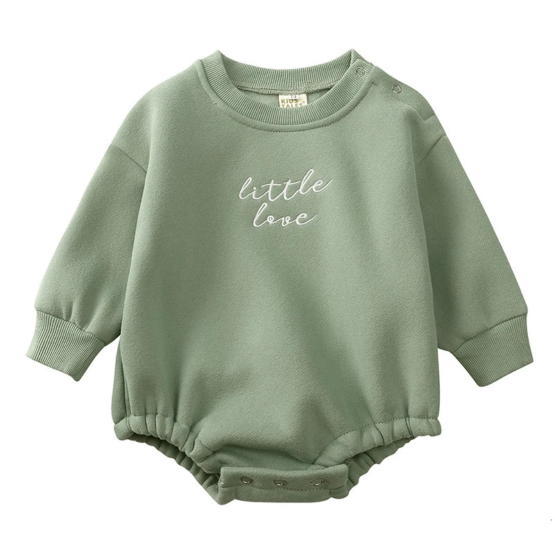 born Baby Romper Baby Girls Boys Embroidery Clothing Thick Infant Romper Solid Cotton Long Sleeve for 3M-24M 250214