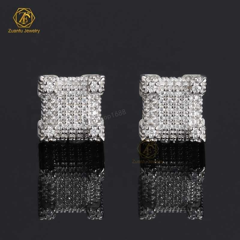 GRA Certified VVS Moissanite Earrings Solid 925 Sterling Silver HipHop Stud Earring Daily Life Moissanite Men Earrings