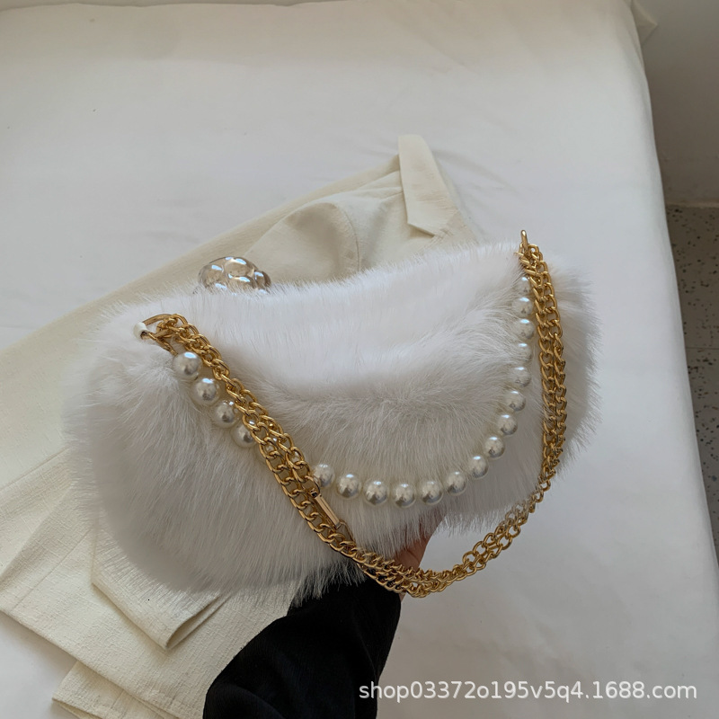 Autumn/Winter Women's Handbag Designer Handbag Warm Plush Shoulder Chain Shopper Wallet 2025 New Women's Handbag