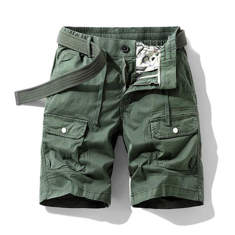 Summer Overalls Pants Mens High-End Multi-Pocket Mountaineering Pants Outdoor Casual Large Size Mens Elastic Waist Shorts W250215