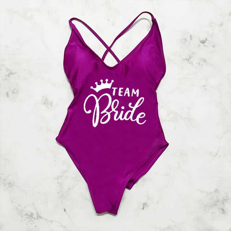 Sexy Padded one-piece swimsuit bride swimsuit womens team bride crown swimsuit women 2023 Bachelorette Party bikini swimsuitW250214