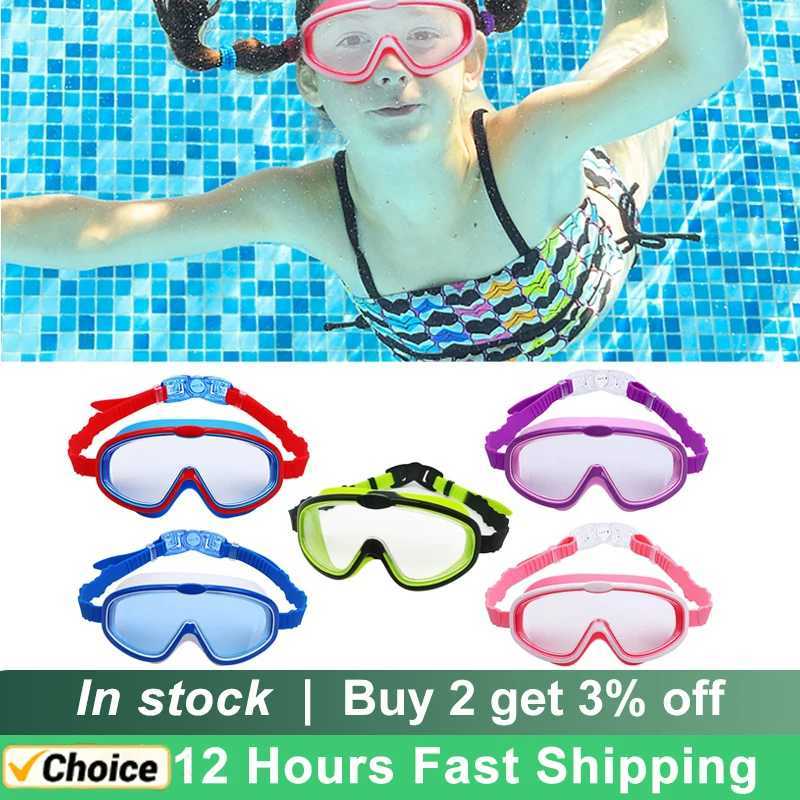 Swimming Goggles Children Waterproof Swim Diving Mask Eyewear UV Anti Fog Pool Water Sport Glasses Large Frame For Kids Teenager Z250215
