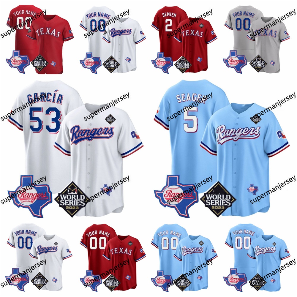 2025 Custom baseball jersey All Stitched S-3XL 53 Adolis Garcia 34 Nolan Ryan 18 Mitch Garver 30 Nathaniel Lowe 2 Marcus Semien 48 Jacob deGrom