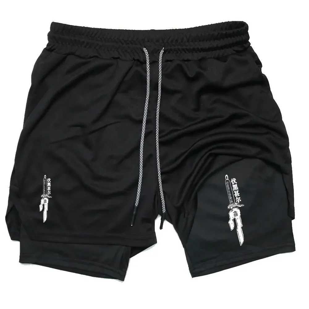 Anime Performance Shorts Men GYM Casual Sports Summer Compression Shorts Workout Running Mesh 2 In Sport Short Pants W250215