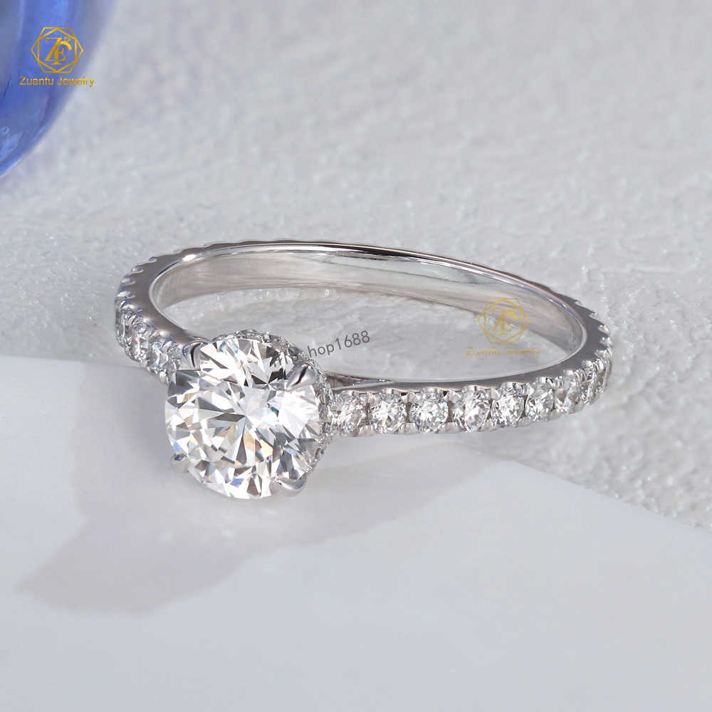 18K Gold Ring 1.01Carat Round Shape Lab Grown Diamond Jewelry Rings Engagement Solitaire Diamond Ring