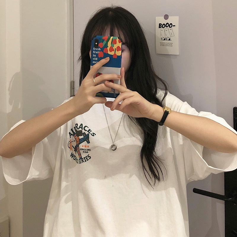 Designer Short Sleeved Women T-shirt 2025 New Summer Loose Korean Version Ins Fashion Student Harajuku BF Lazy Style Clothes