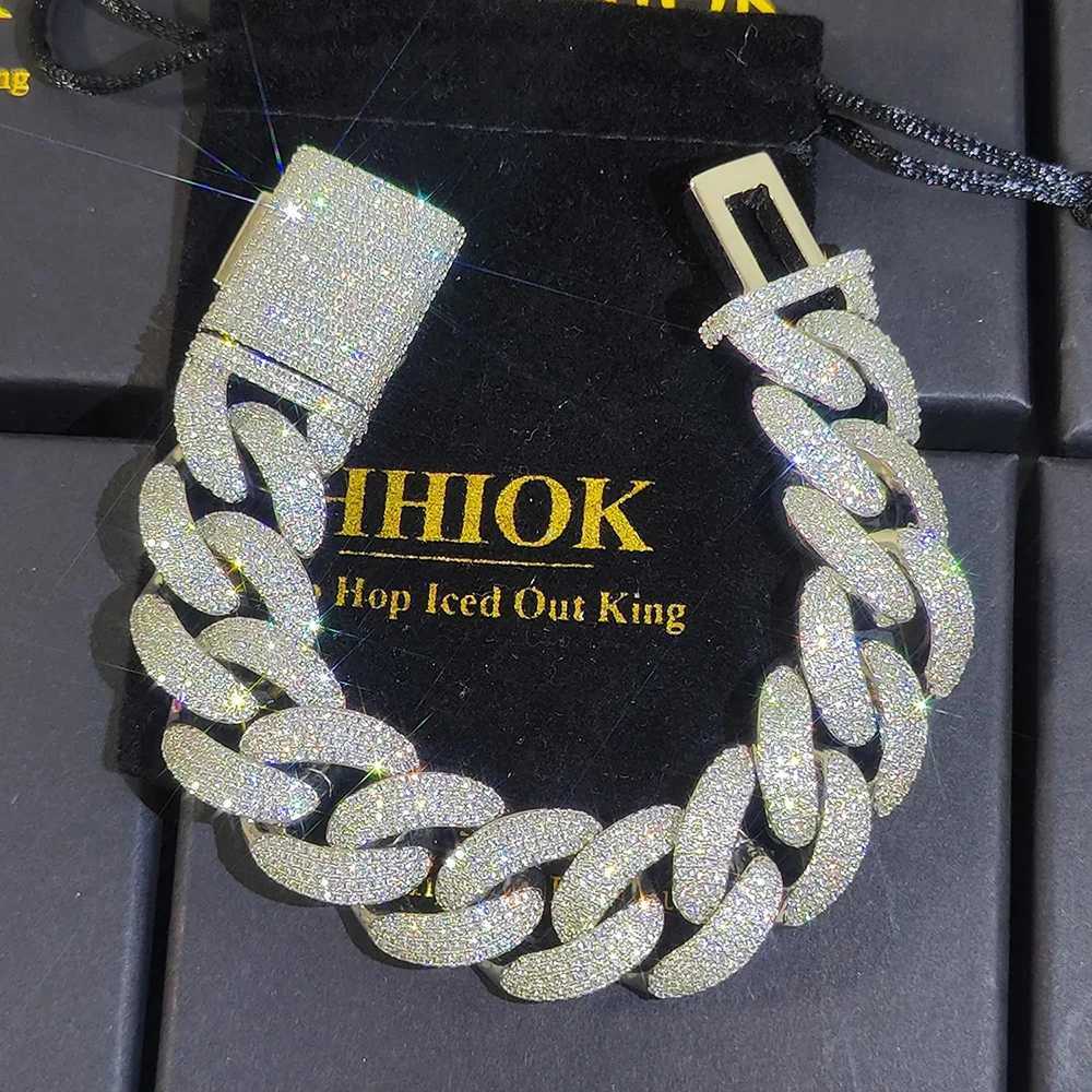 20MM 4 Rows New Style moissanite Cuban Chain Bracelet Hip Hop Mens Jewelry 18k Gold Plated Iced Out Cuban Link Chain Men Bracelet
