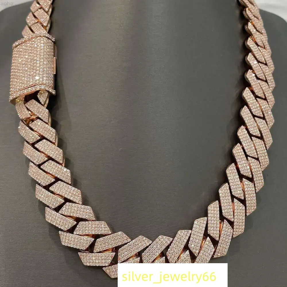 22mm Premium Quality Low Prices Latest Design Iced Out Vvs Moissanite Diamond Cuban Link Chain for Mens Womens Birthday Gifts