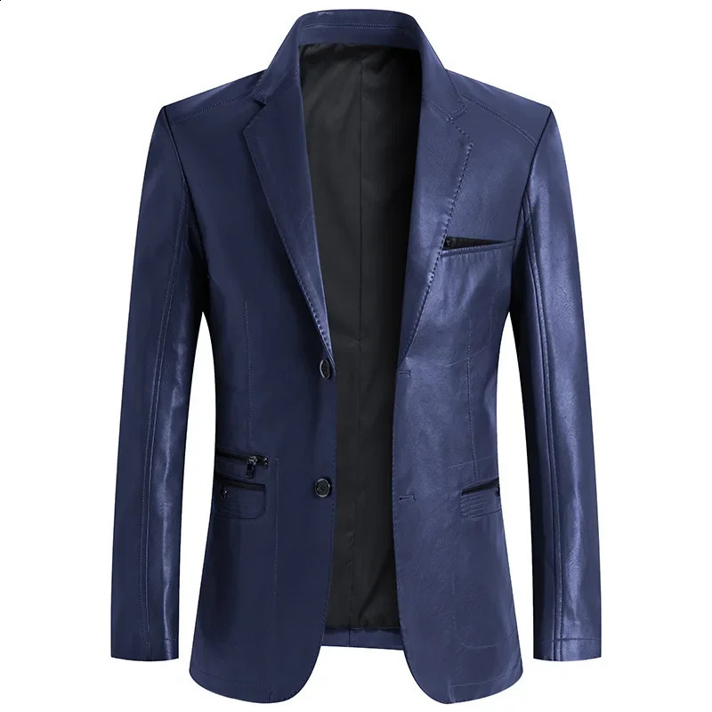 Blazers Men Spring Autumn Slim Fit Men Suit Jackets Fashion Leather Blazer Men Jacket Oversize 7XLterno masculino 250211